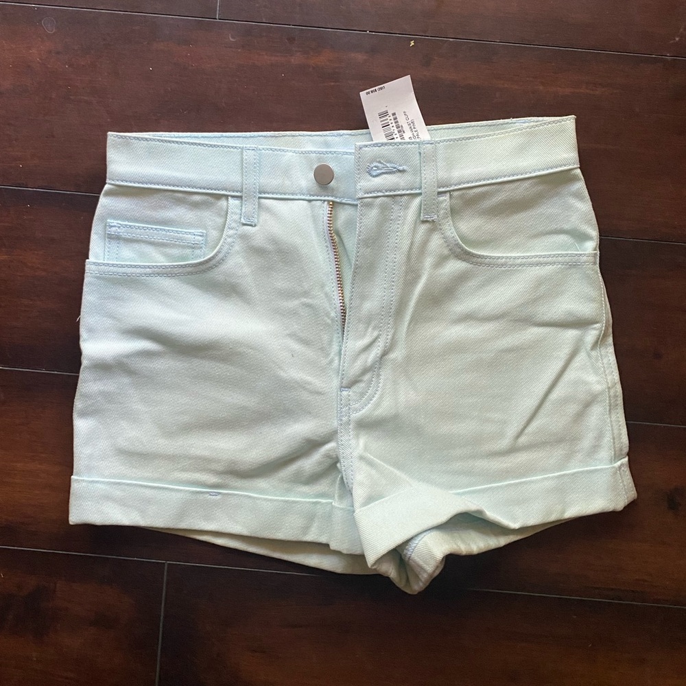 American Apparel High-Waisted Light Blue Shorts